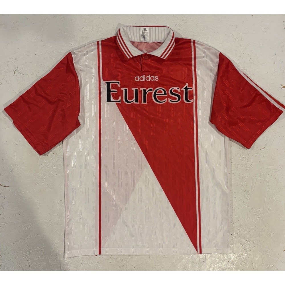 Vintage Adidas AS Monaco 1996-97 Jersey Mens Large Collared Soccer Eurest